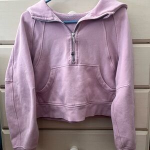 Women's light pink Lululemon Half-Zip scuba
